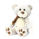 Urso-de-peluche-com-lenco-marrom-claro-30-cm