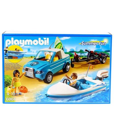 playmobil pick up con lancha