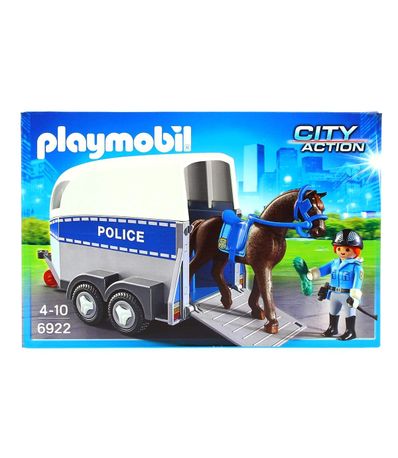 Playmobil-Policia-com-cavalo-e-atrelado