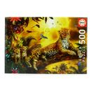 Puzzle-Leopardo-con-sus-Cachorros-de-500-Piezas