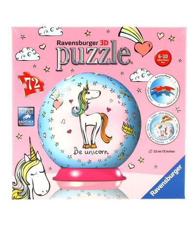 Puzzleball-Unicornio-de-72-Pecas-3D