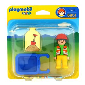 Playmobil-123-Trabalhador-com-Carrinho-de-Mao