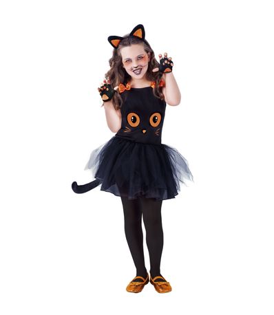 Crianca-Costume-Pussycat-Preto-TuTu-Weens-Tamanho-8-10-anos