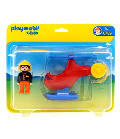 playmobil 123 helicoptere pompier