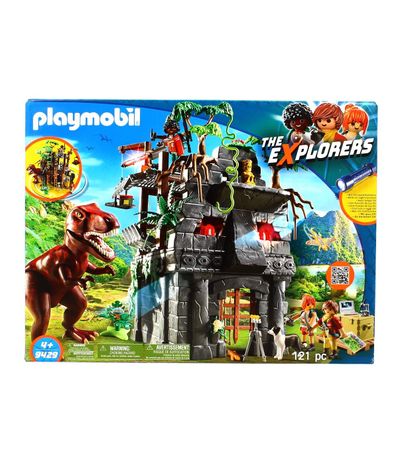 playmobil campement avec tyrannosaure