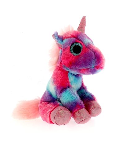 Peluche-Unicorn-Multicolor-Rose-17-cm