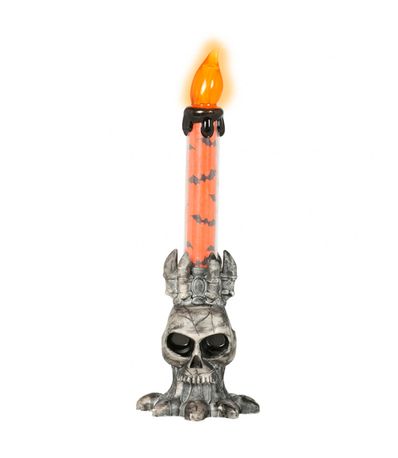 Decoracion-Vela-Calavera-LED-Naranja