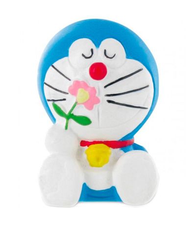Figura-de-Doraemon-com-flor-PVC