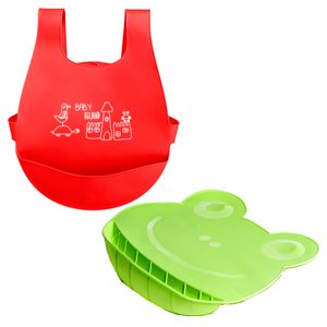 Babador-e-Toalha-de-Mesa-em-Silicone-Vermelho-e-Verde