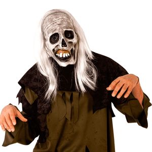 Mascara-de-esqueleto-de-zumbi-com-cabelo
