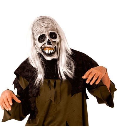 Mascara-de-esqueleto-de-zumbi-com-cabelo
