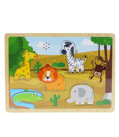 puzzle madera animales