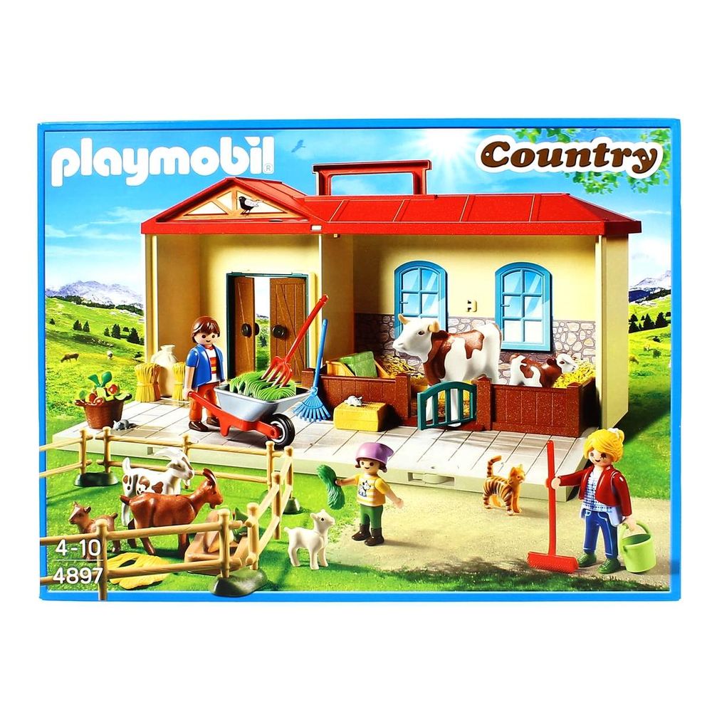Playmobil Country Ferme transportable 4897 étable grange animaux