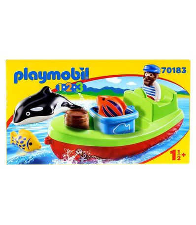 Playmobil-123-Pecheur-avec-bateau