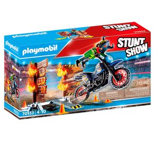 Playmobil-Stuntshow-Moto-avec-Mur-de-Feu