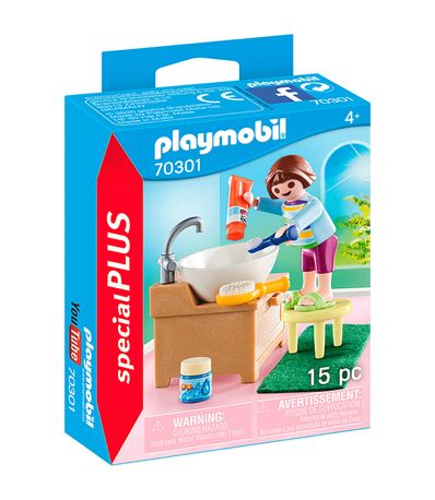 Playmobil-Special-Plus-Fille-avec-Lavabo