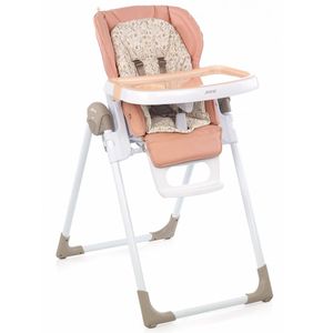 Chaise-haute-Mila-en-similicuir-avec-reducteur-rouge-pale