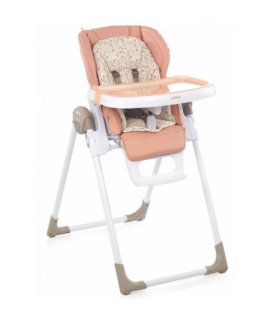 Chaise-haute-Mila-en-similicuir-avec-reducteur-rouge-pale