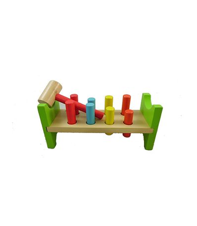 Banc-avec-marteau-en-bois