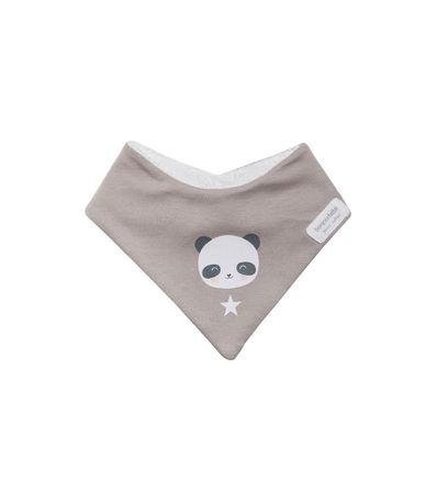 Bavoir-bandana-Panda-Gris