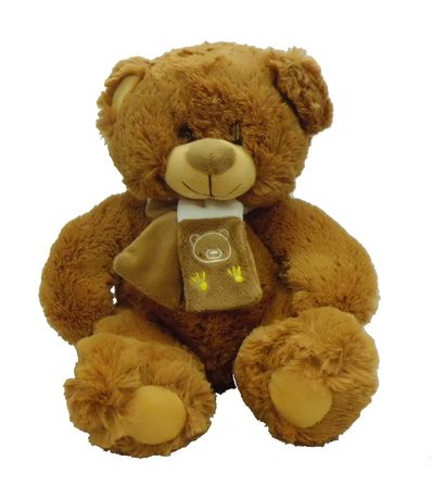 Peluche-Oso-Con-Bufanda-Marron-Oscuro-33cm