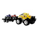 Coche-Crusher-Amarillo-con-Remolque-y-Quads